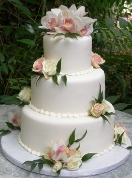 3 Tier Peach flowers